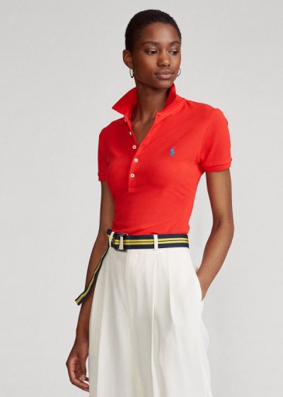 Women's Polo Ralph Lauren Slim Fit Stretch Polo Shirts | 034527FMX